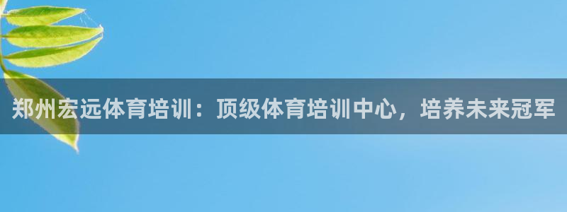 富联平台招 37oo735：郑州宏远体育培训：顶级体